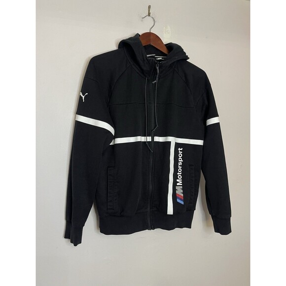 Puma X BMW Motorsport Full Zip Up Cropped Jacket Women’s Small Black Performance - Picture 2 of 6